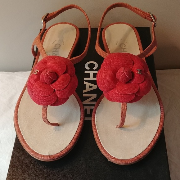chanel rose sandals
